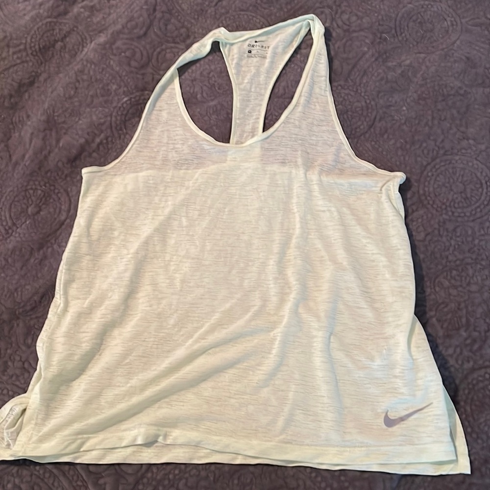 Yellow burn out Nike Tank